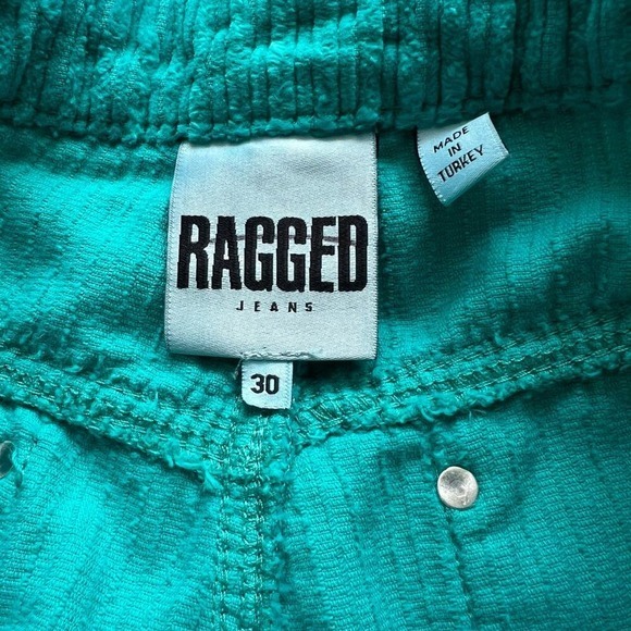 Free People The Ragged Priest Jumbo Cord Mom Jeans Teal Size 30 - Picture 6 of 7